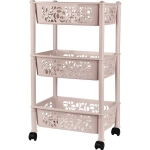 Этажерка Keeplex Light на колесиках трехсекционная прямоугольная 37х16см бежевый топаз