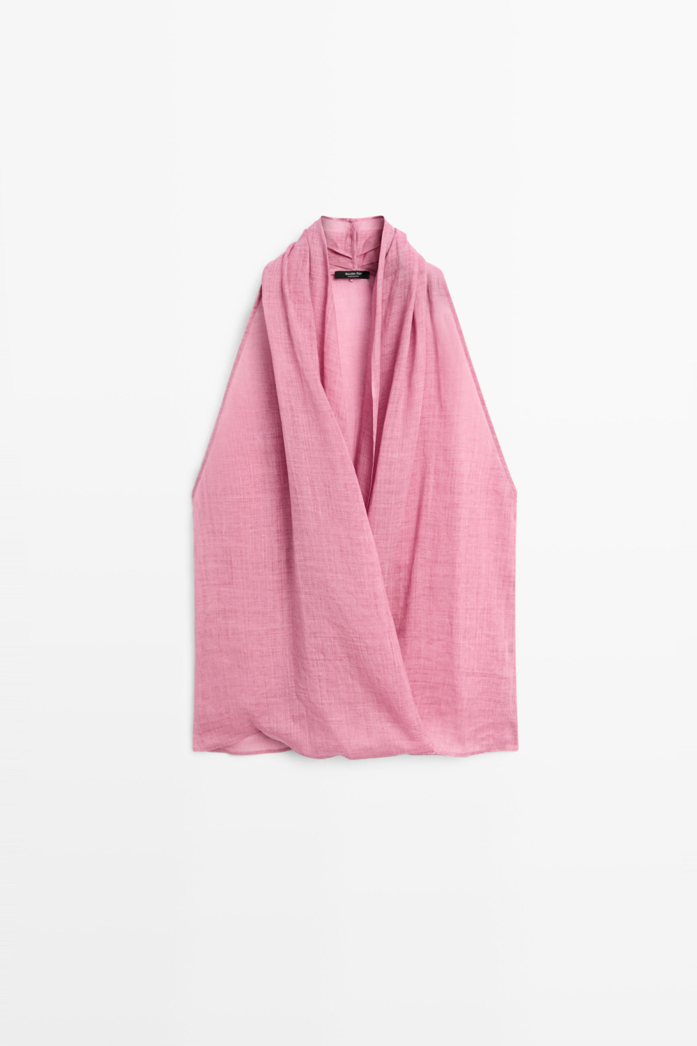 Massimo Dutti Топ с запахом и драпировкой, розовый