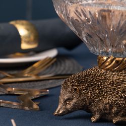 Сахарница стеклянная с крышкой Ежик Барб Бронза