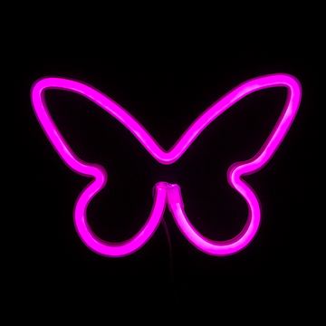 Световая фигура "Бабочка" розовая 16х22,5 см