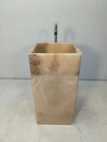 Раковина напольная из оникса Square Yellow ON-65923 45х45х90 из натурального камня