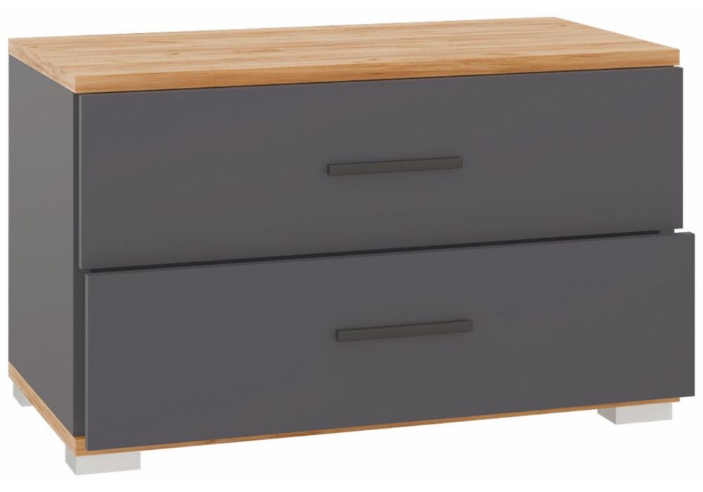Прикроватная тумба Кассандра дуб крафт золотой / антрацит