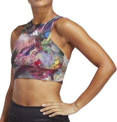 Женский топ теннисный Adidas Mel Crop Top - разноцветный/black