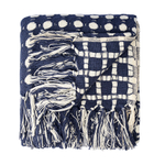 Покрывало из хлопка polka dots темно-синего цвета из коллекции essential, 180х250 см