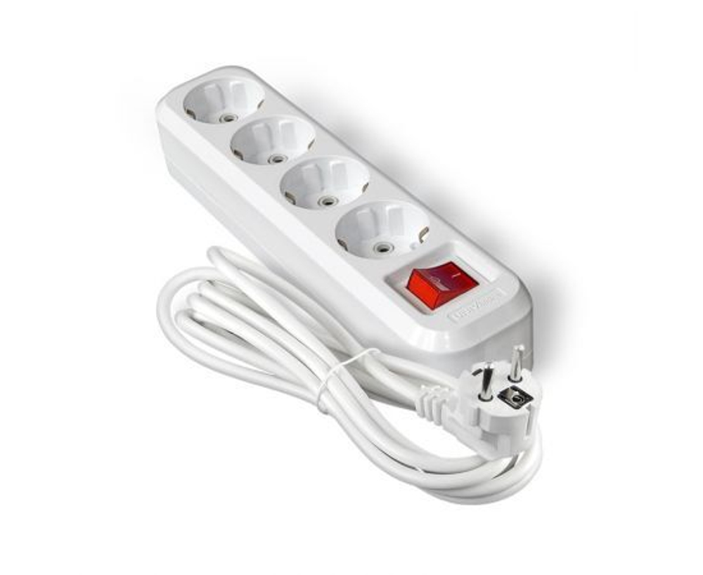 Удлинитель UNIVersal s-304а пвс 3/1,5 4гн. с заземлением, с выключателем, длина 3м (еврослот) 1734