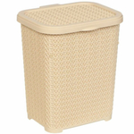 Корзина для стирального порошка 6л "Вязаный узор", цвет бежевый