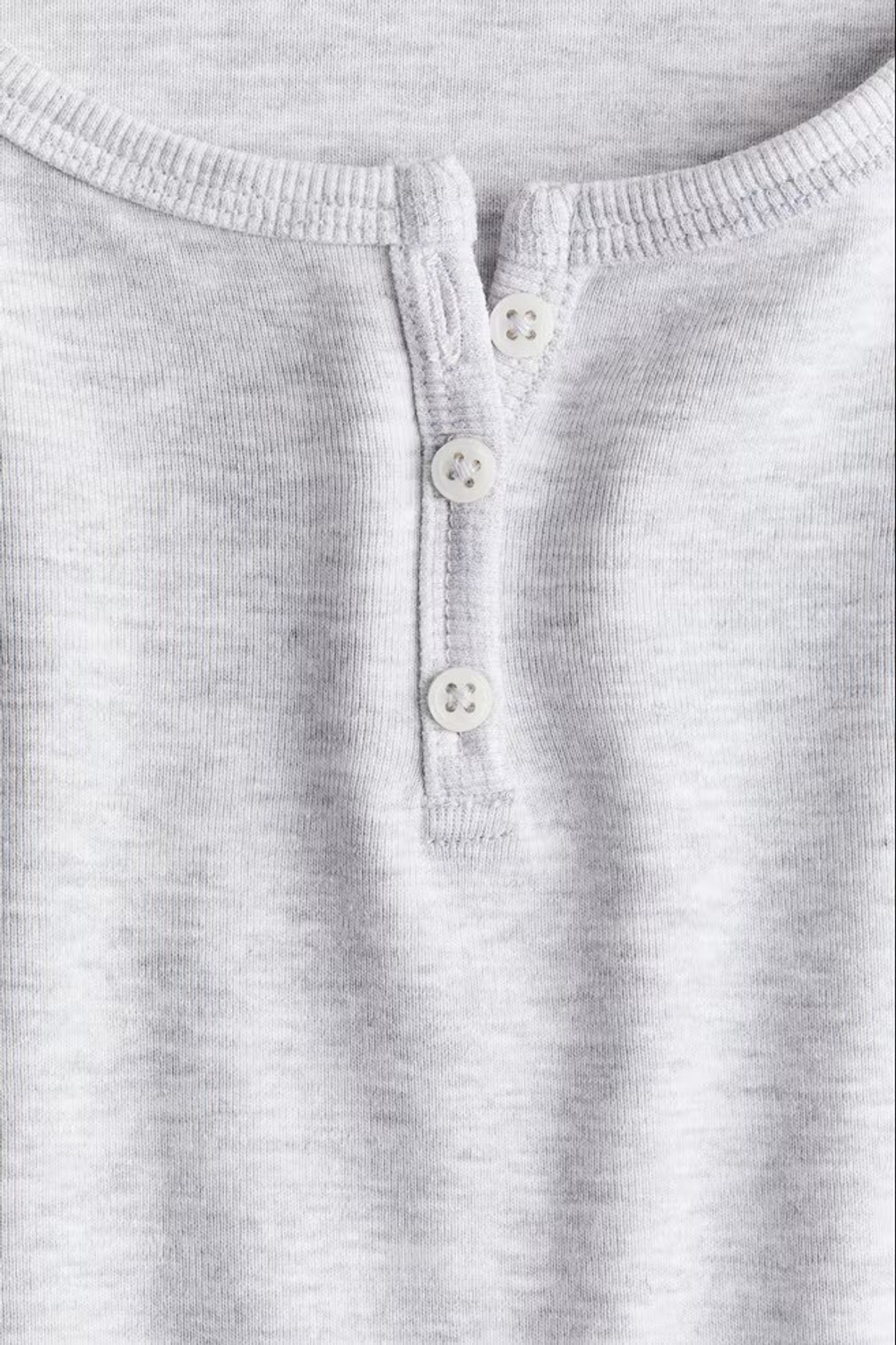 H&M Трикотажный топ с длинным рукавом, светло-серый