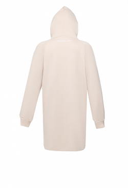 Спортивное платье (удлиненное худи) на молнии с капюшоном с карманом,сбоку по низу вшиты молнии.