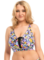 Купальный лиф с растительным принтом и шнуровкой по центру (Размер: 70K) (Цвет: разноцветный)