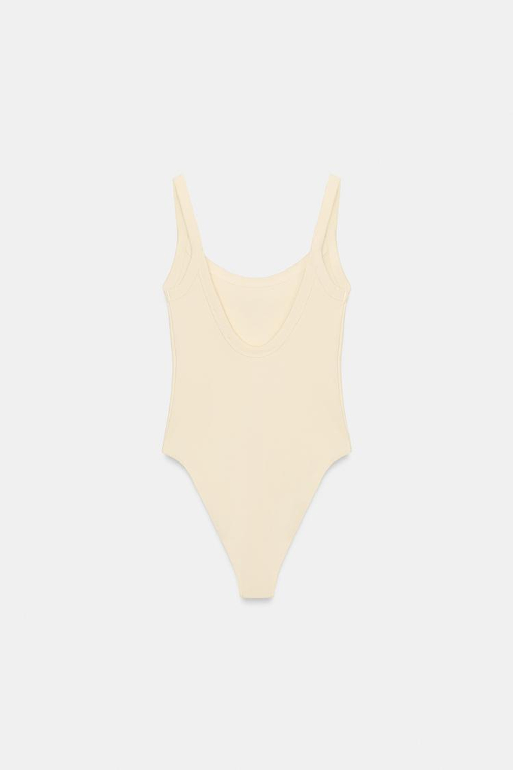 ZARA БОДИ ИЗ ХЛОПКА НА БРЕТЕЛЯХ, ЖЕЛТЫЙ