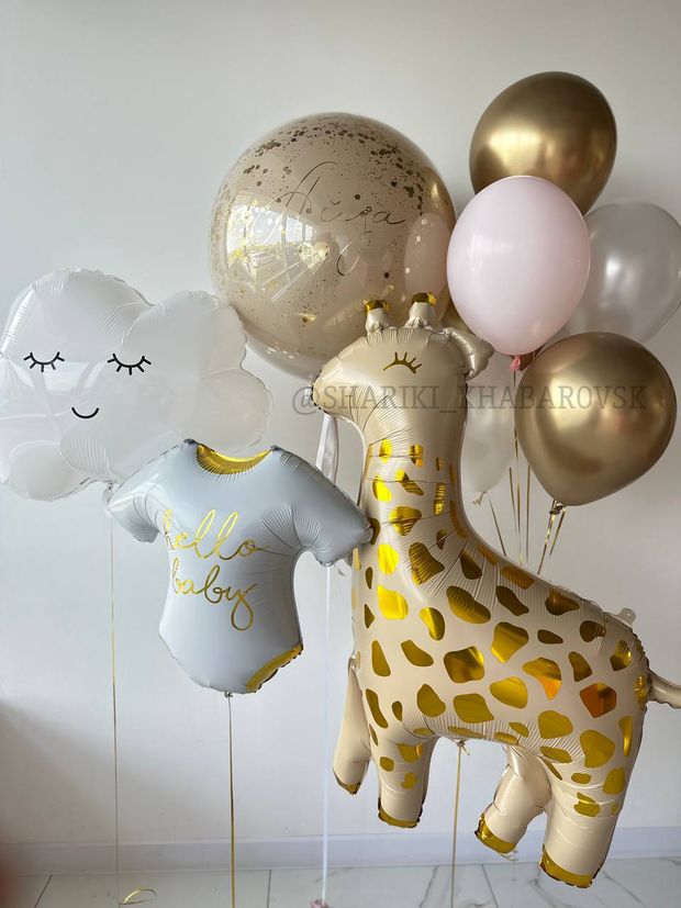 Воздушные шары на выписку для девочки №8052