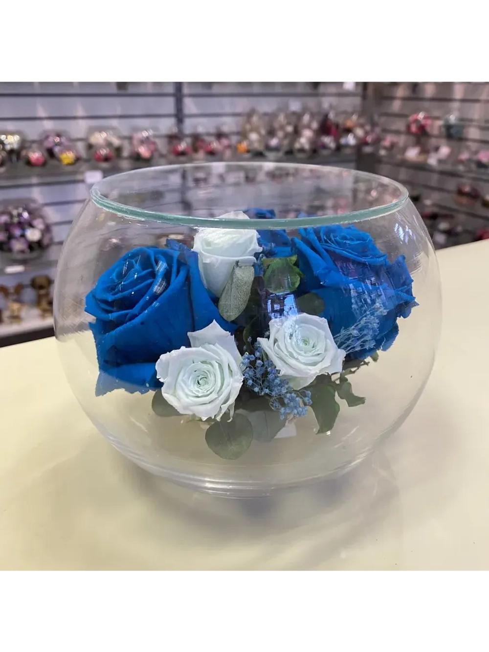 натуральные цветы в стекле, вакуум