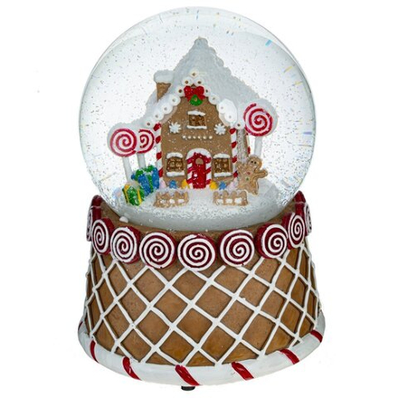 GAEM Фигурка декор в стекл шаре "Домик" (подсвет,муз,вьюга, 3хААА н/п), D10см, L11W11H15 см