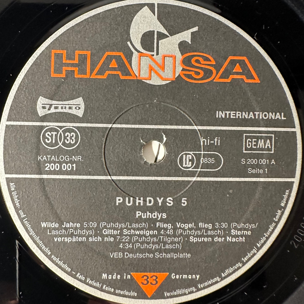Puhdys ‎– Puhdys 5 (Германия 1978г.) с автографами