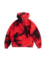 Крашеный худи Tie Dye (красный) 320 г