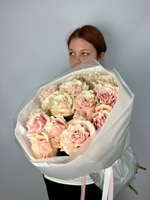 Французские розы , цвет розовый , 3 штуки