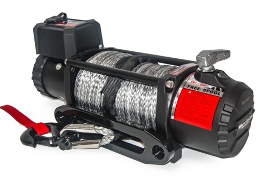 Лебедка электрическая T-Max EW9500 MuscleLift 12В с синтетическим тросом