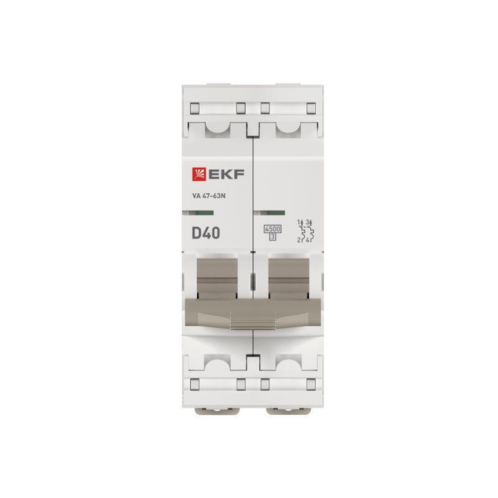 Выключатель автоматический 2п D 40А 4.5кА ВА 47-63N PROxima EKF M634240D