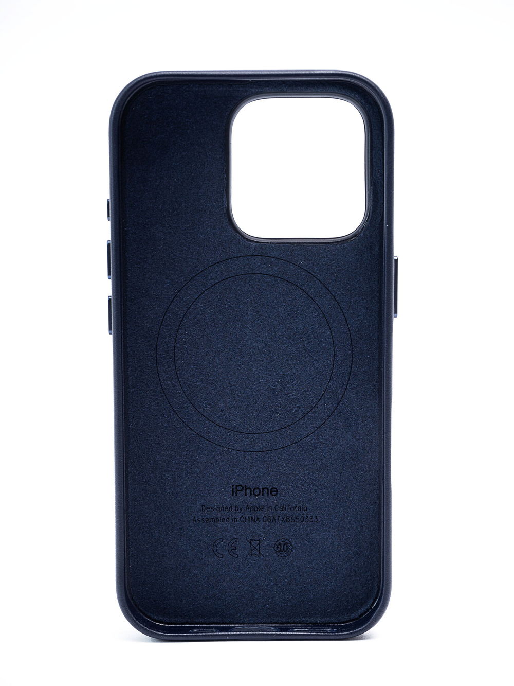 Кожаный чехол Leather Case iPhone 16 Pro Темно Синий