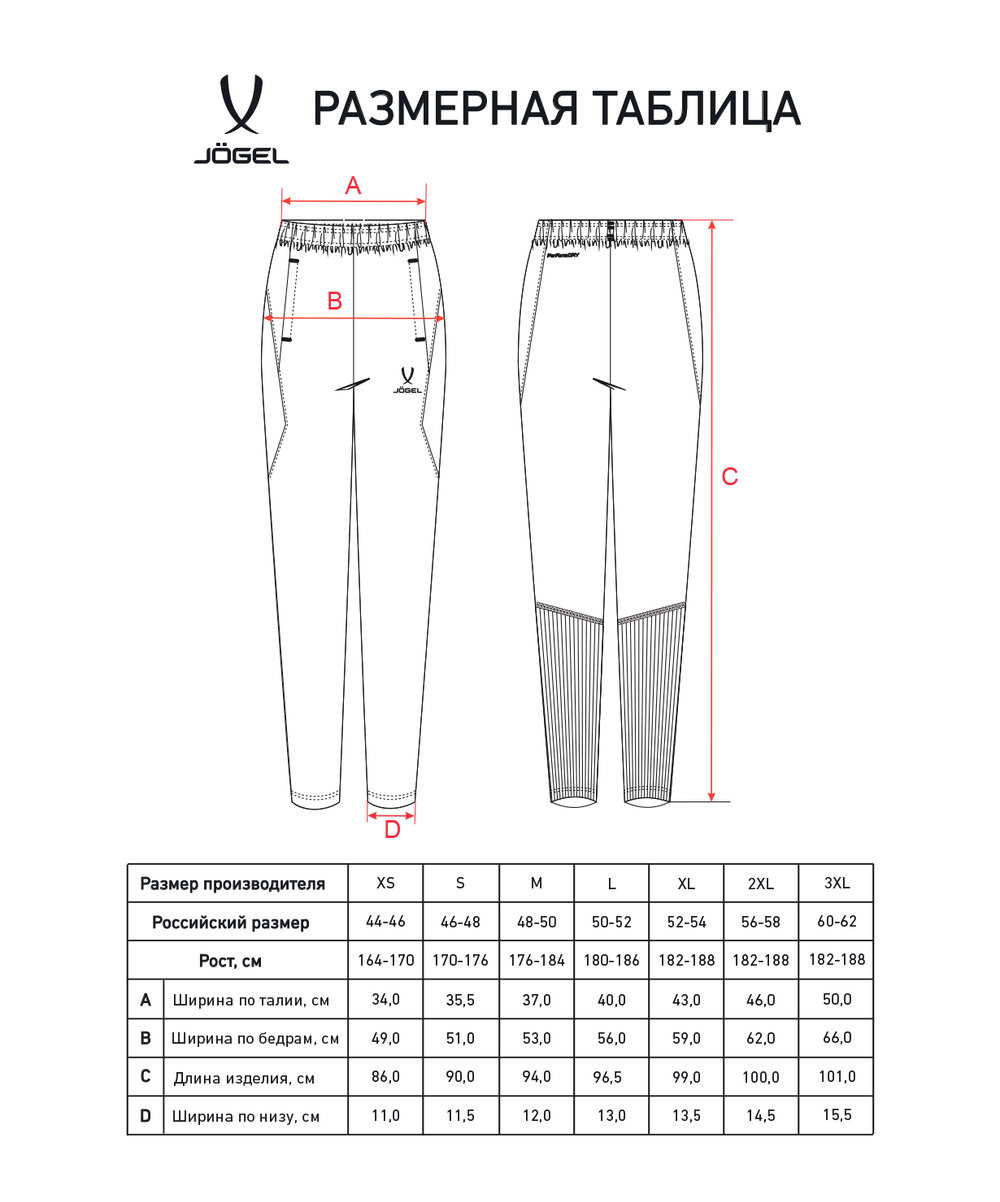 Брюки тренировочные с карманами JÖGEL PREMIER PerFormDRY Training Pants, черный