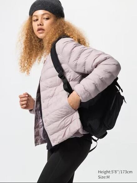 UNIQLO СВЕРХЛЕГКИЙ ПУХОВИК PUFFERTECH, СИРЕНЕВЫЙ
