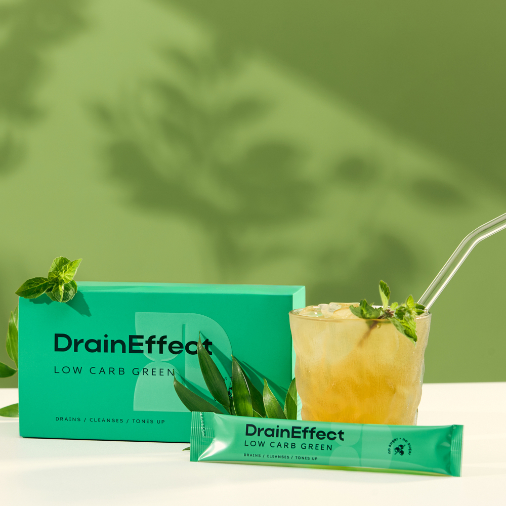 DrainEffect Green Low Carb Дренирующий напиток 20 стиков низкоуглеводный, вкус мятный