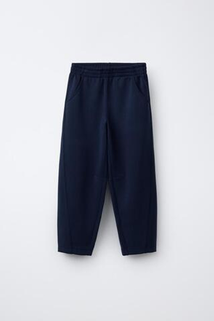 ZARA БРЮКИ С ЭЛАСТИЧНЫМ ПОЯСОМ, СИНИЙ