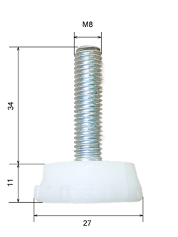 Опора регулируемая винтовая М8 для напольных шкафов, витрин, столов