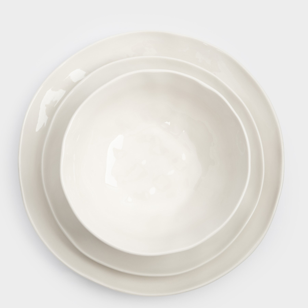 Сервиз обеденный мятый эффект на 6 персон 18 предметов фарфор