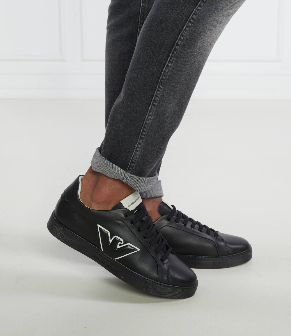 Кожаные кроссовки Emporio Armani - черный(X4X598 XN633)