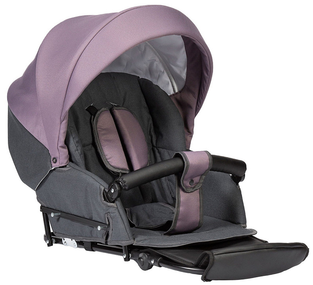 Детская коляска Indigo Charlotte Sity Classic 12 3 в 1 с автокреслом Avionaut Cosmo Cs03 т.серый/фиолетовый