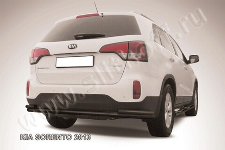 Защита заднего бампера Kia Sorento (2012-2021) d57+d42 черная