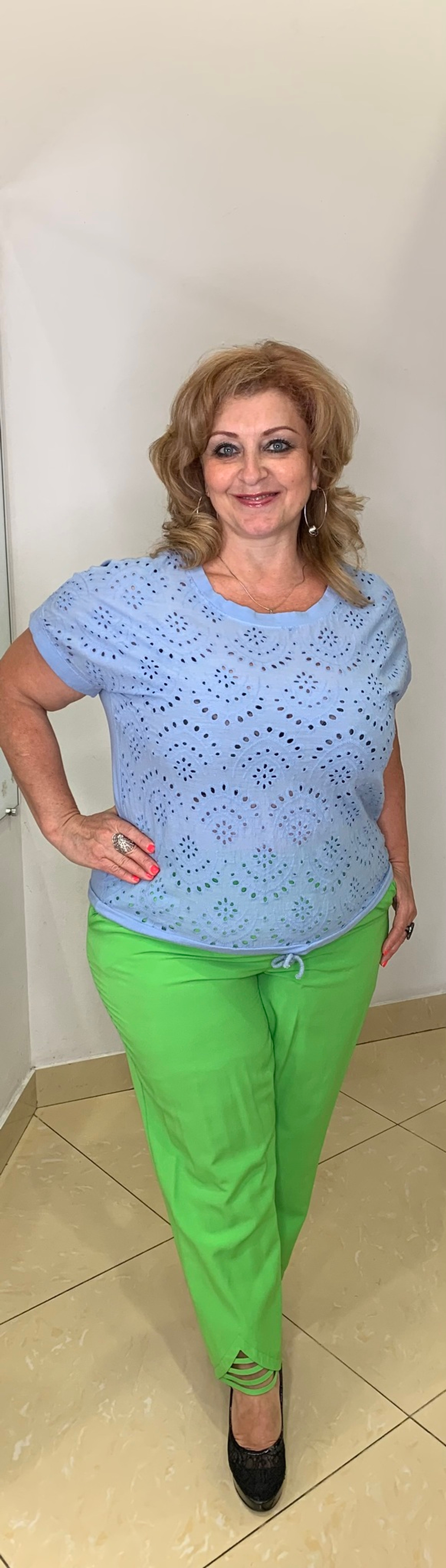 Блузон на кулиске с перфорацией