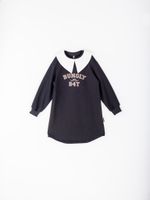 Платье с накладным воротником и печатью "Уголь"