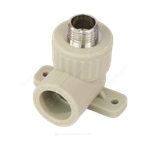 Угольник PP-R комбинированный серый Дн 20х1/2" НР с креплением VALFEX 10121020Г