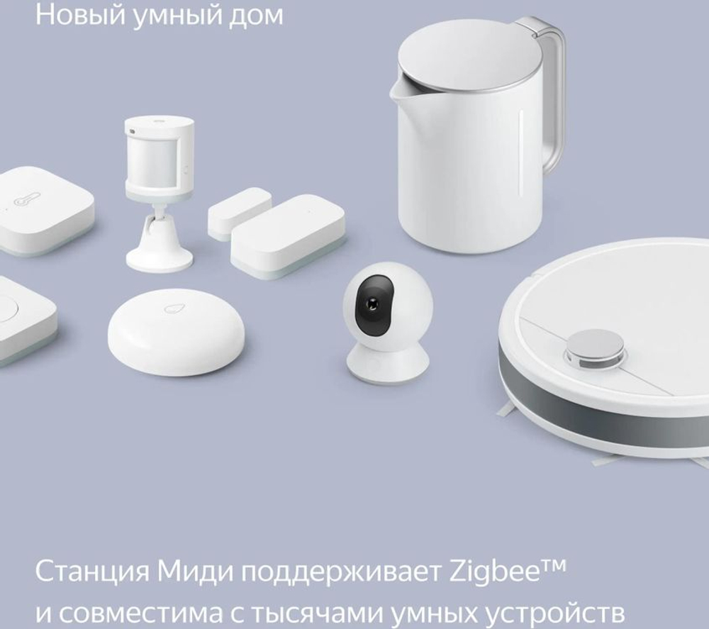 Умная колонка ЯНДЕКС Станция Миди 24Вт, с Алисой, оранжевый [yndx-00054org]