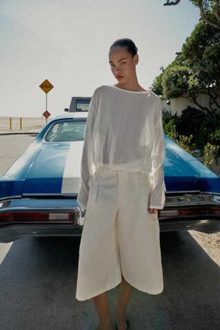 ZARA ДЛИННЫЕ ШОРТЫ КАРГО, ЭКРЮ