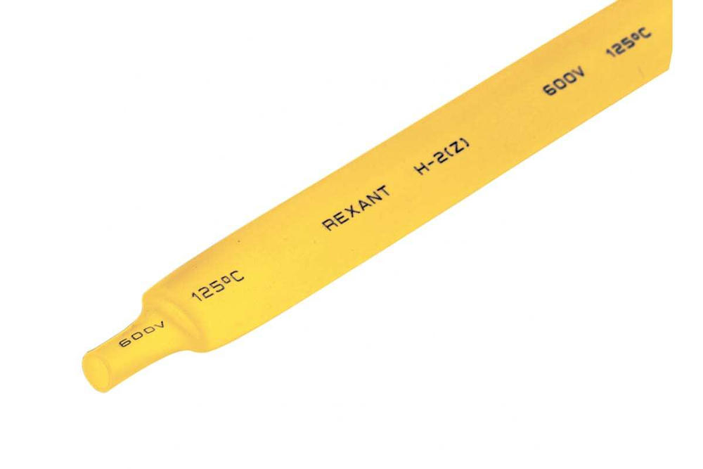 Термоусадка REXANT 12.0 / 6.0 мм 1м желтая 50 шт 21-2002