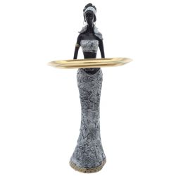 GAEM Фигурка декоративная "Африканка" с подносом, L22,5 W16,5 H45 см