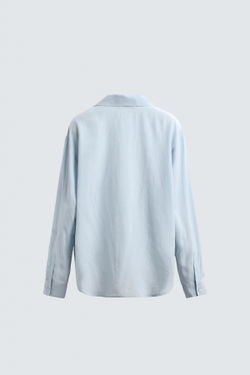 ZARA РУБАШКА RELAXED FIT ИЗ СТРУЯЩЕЙСЯ ТКАНИ, НЕБЕСНО-ГОЛУБОЙ