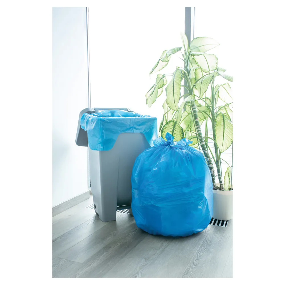 Мешки для мусора 160 л, с ушками, синие, рулон 10 шт., ПВД, 30 мкм, 90х125 см, PACLAN "Multitop", 134442