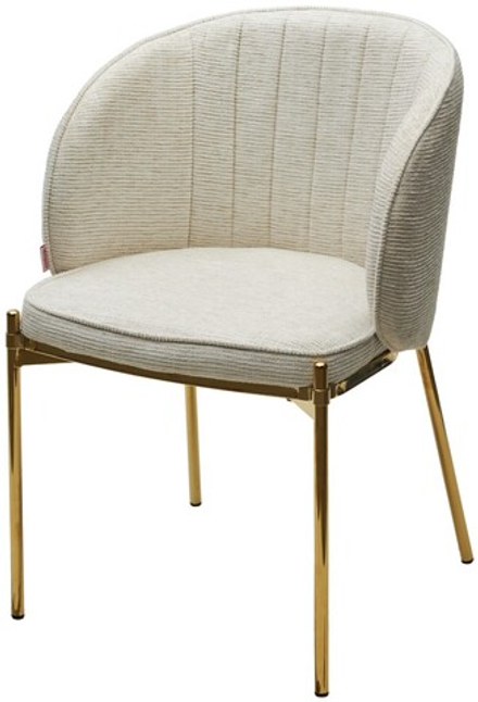 Стул М-City DISAUR Диана (Diana) Modica-40 Бежево-белый, ткань, Золотой каркас