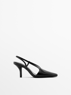 Massimo Dutti Асимметричные туфли на высоком каблуке, черный