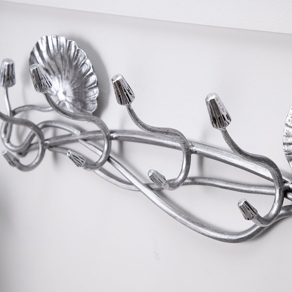 Вешалка настенная «Нимфея» (с 5-ю крючками) Античное серебро