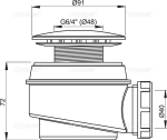 Сифон для душевого поддонa Alcaplast A47CR-60