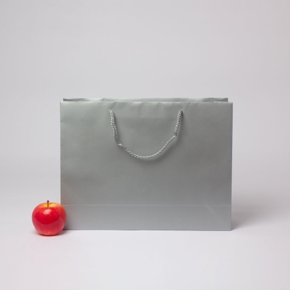 Пакет 41x31x12, серебро, меловка