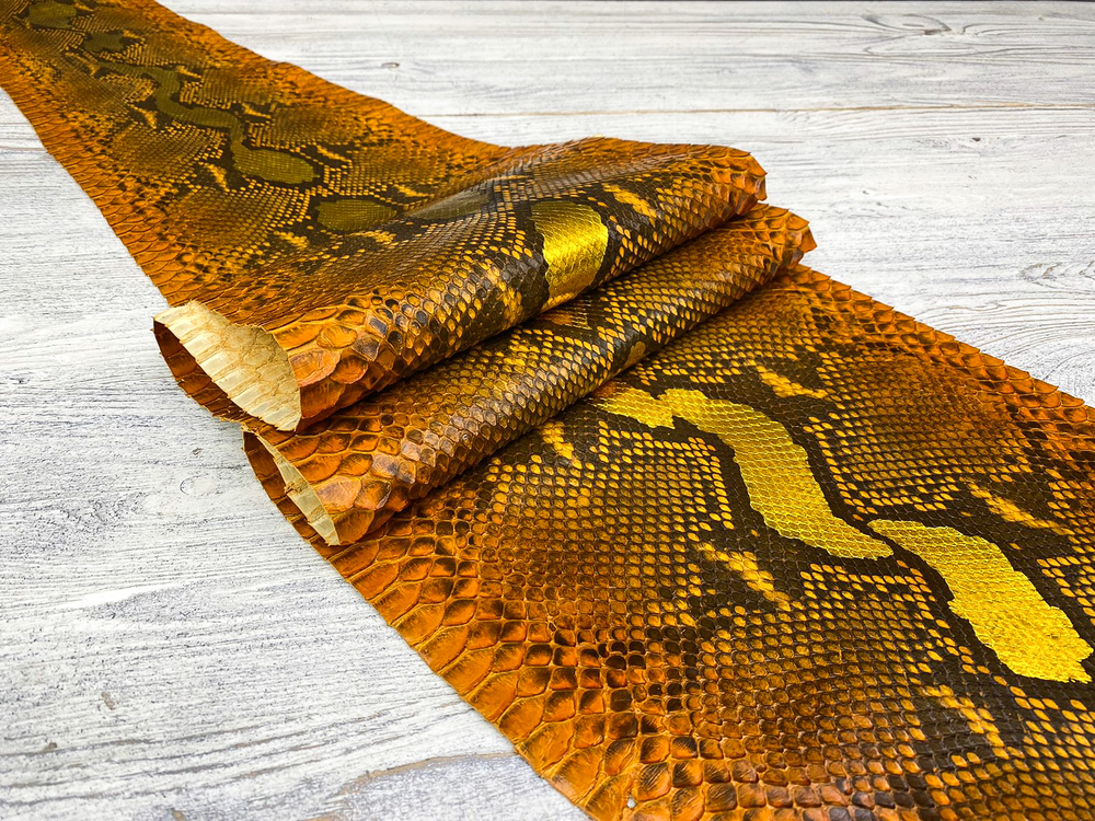 Metalic Orange (0,4-0,6 мм), цв Оранжевый, натуральная кожа питона