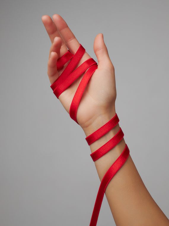 100 740/10 ОПТ Бретель глянец Lauma Fabrics, 10 мм, красный 100