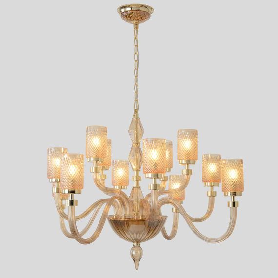 Подвесная люстра Crystal Lux SILVESTRO SP12 AMBER