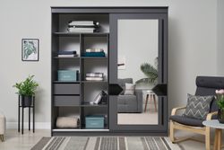 Шкаф-купе № 25 Блэк Лайт 200 см